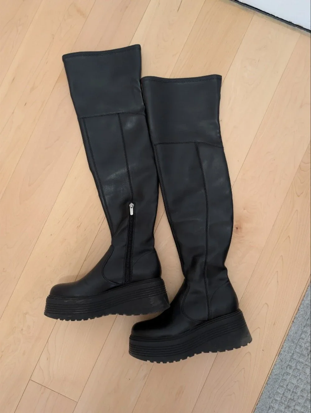 Nine West Black Vegan Leather Ankle Boots with Zip